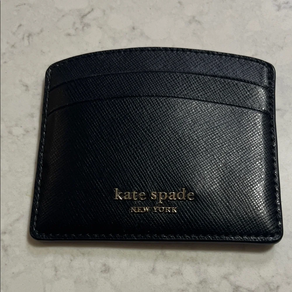 Kate Spade Black Leather Card Holder - Picture 1 of 4